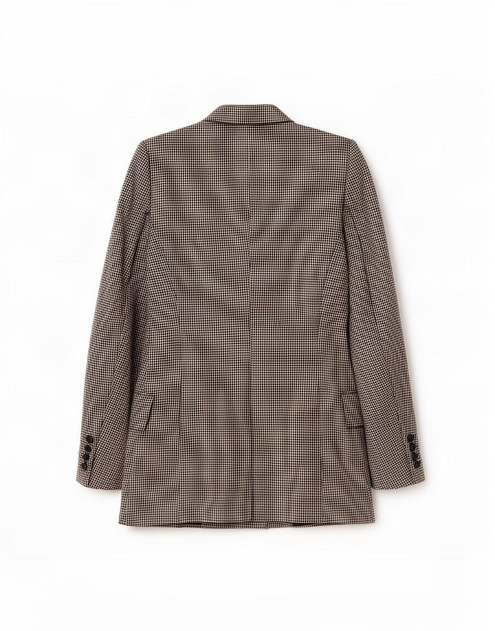 Zara Womens Double Breasted Blazer Jacket UK 6 XS Black Gingham