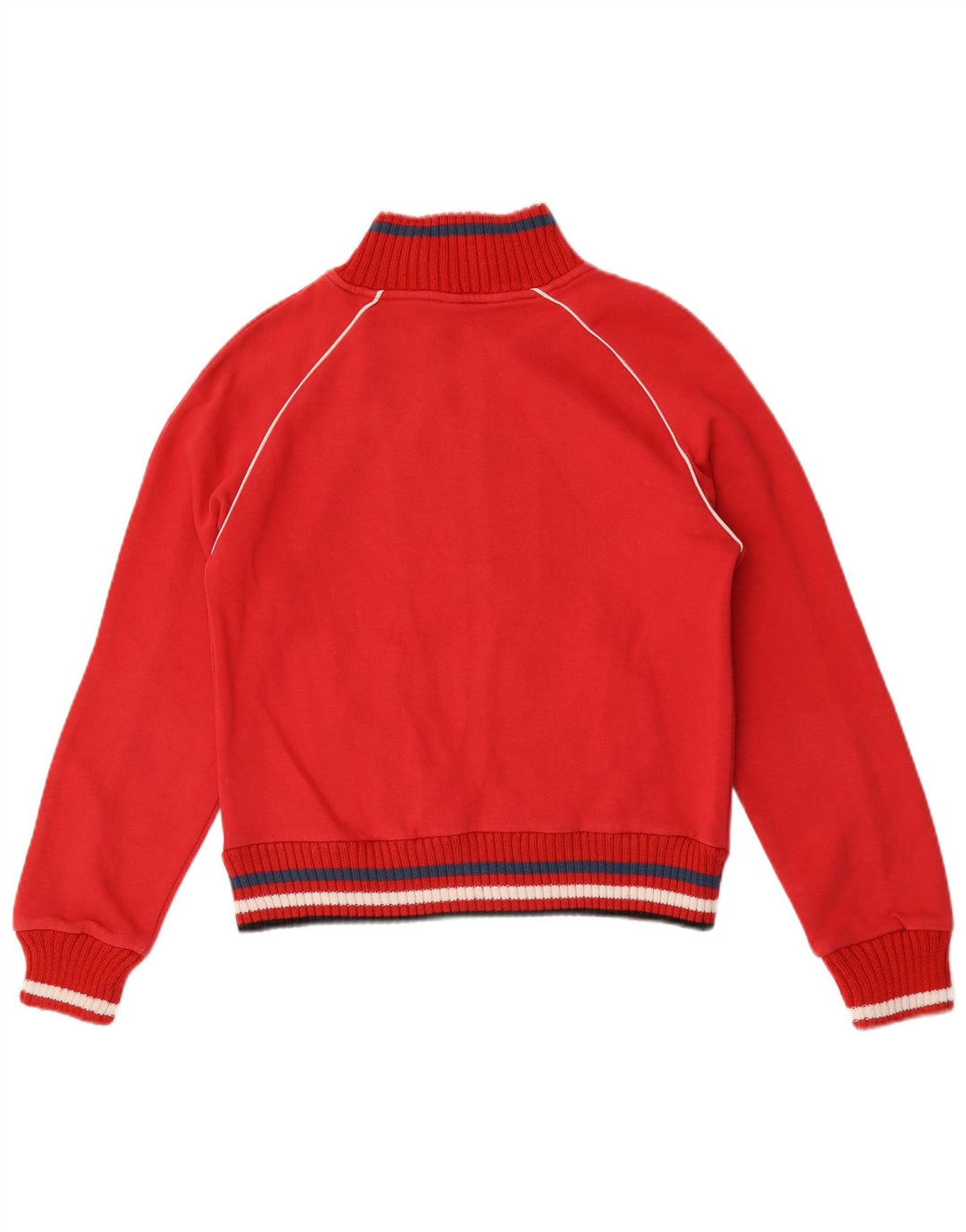 Lotto Womens Tracksuit Top Jacket UK 12 Medium Red Striped Cotton