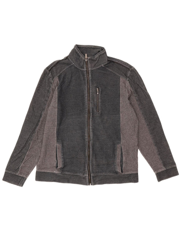 Calvin Klein Mens Tracksuit Top Jacket Large Grey Colourblock Cotton