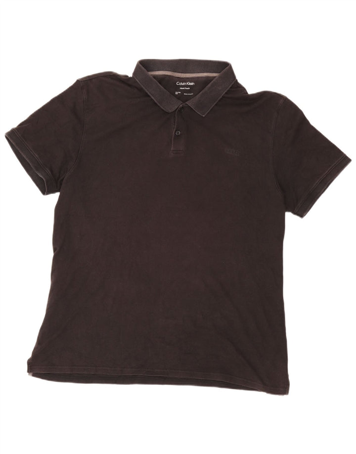 Calvin Klein Mens Polo Shirt 2XL Black Cotton