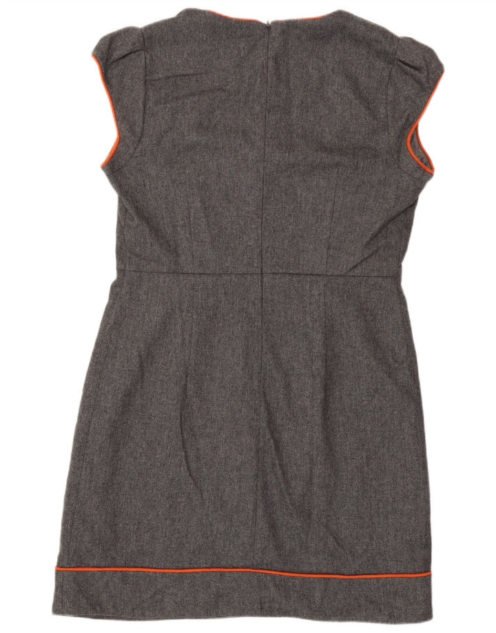 French Connection Womens Sheath Dress UK 12 Medium Grey Polyester