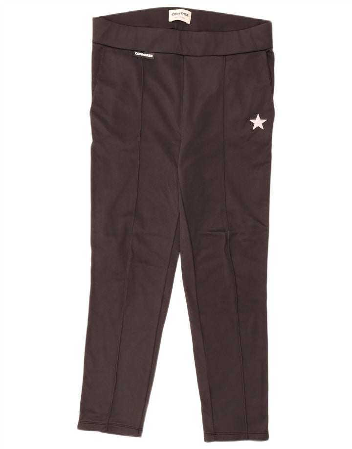 Converse Womens Tracksuit Trousers UK 14 Medium Black Colourblock Nylon
