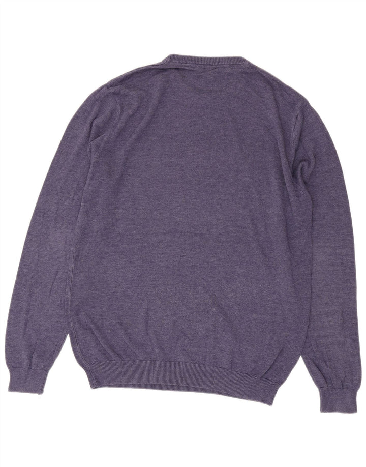 Volcom Mens Crew Neck Jumper Sweater Large Purple Cotton