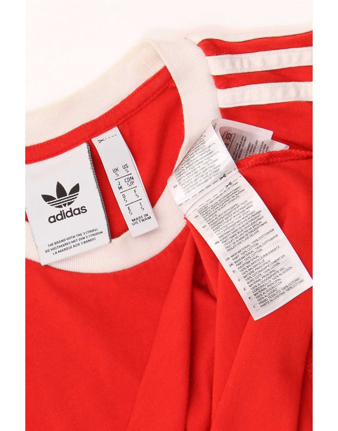 Adidas Mens T-Shirt Top Small Red Cotton