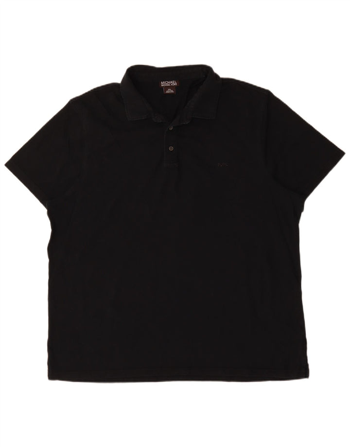 MICHAEL KORS Mens Polo Shirt 2XL Black Cotton