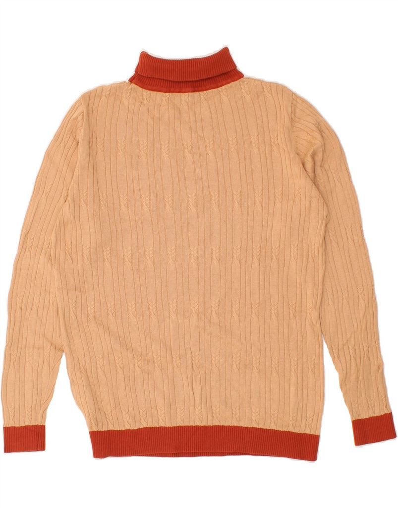 VINTAGE Womens Roll Neck Jumper Sweater UK 16 Large Beige Vintage Vintage and Second-Hand Vintage from Messina Hembry 