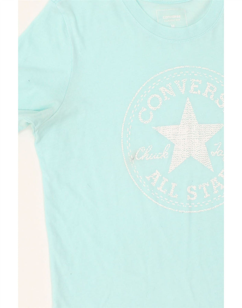 CONVERSE Womens Classic Fit Graphic T-Shirt Top UK 12 Medium Turquoise | Vintage Converse | Thrift | Second-Hand Converse | Used Clothing | Messina Hembry 