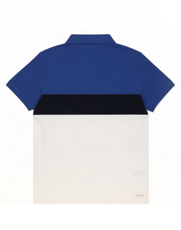 Adidas Mens Climalite Polo Shirt Large Blue Colourblock Cotton