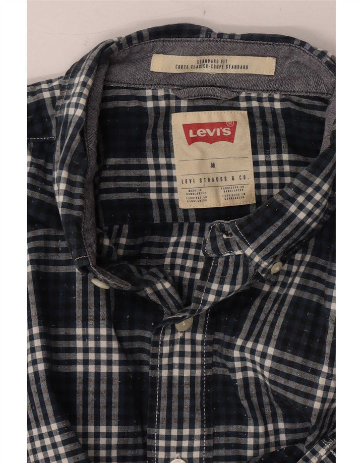 Levi's Mens Standard Fit Shirt Medium Navy Blue Check