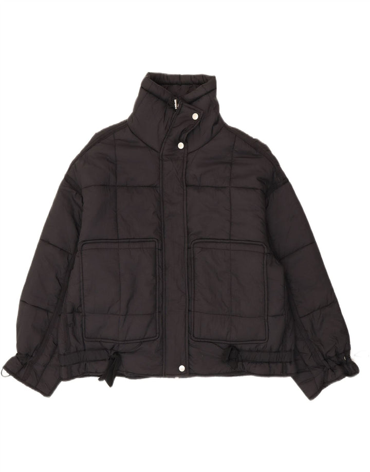 Zara Womens Oversized Padded Jacket UK 14 Medium Black Polyamide