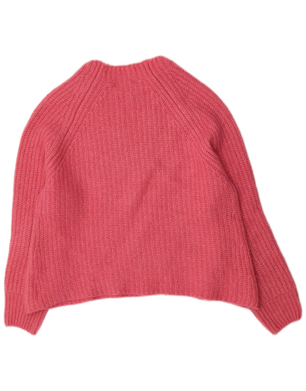 Massimo Dutti Womens Oversized Boat Neck Jumper Sweater UK 10 Small Pink