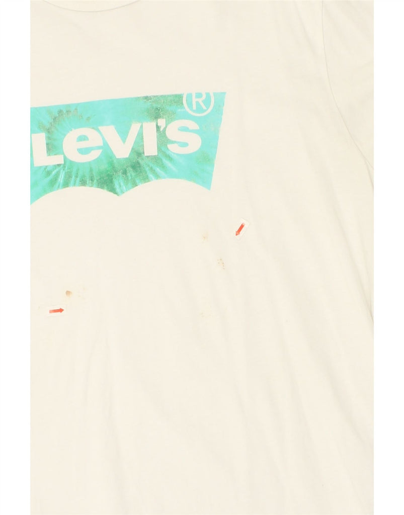 LEVI'S Womens Graphic T-Shirt Top UK 18 XL White Cotton | Vintage Levi's | Thrift | Second-Hand Levi's | Used Clothing | Messina Hembry 