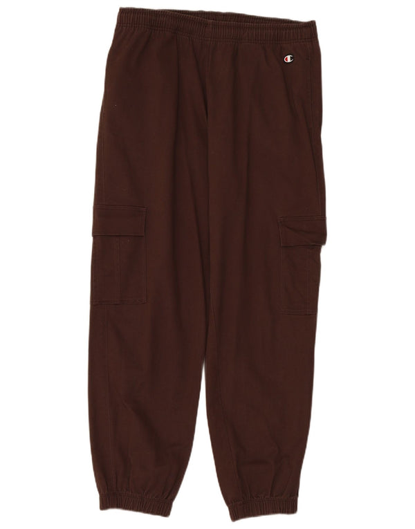 CHAMPION Womens Tracksuit Trousers Joggers UK 14 Large Brown Cotton