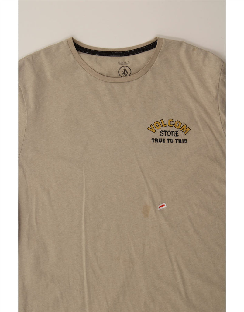 VOLCOM Mens Modern Fit Graphic T-Shirt Top XL Beige Cotton Vintage Volcom and Second-Hand Volcom from Messina Hembry 