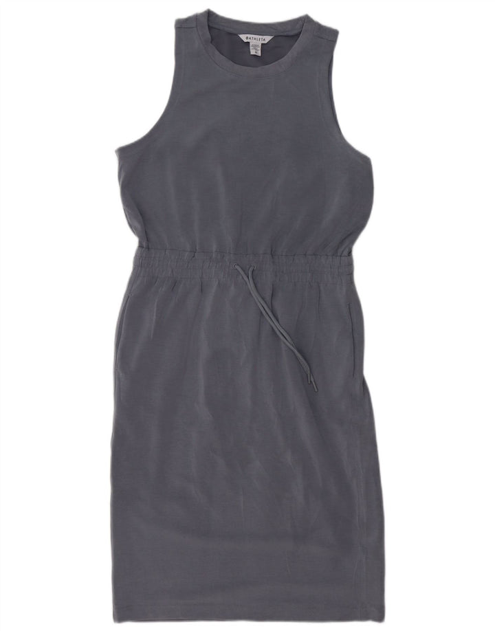 ATHLETA Womens Sleeveless Sheath Dress UK 14 Medium Grey Tencel