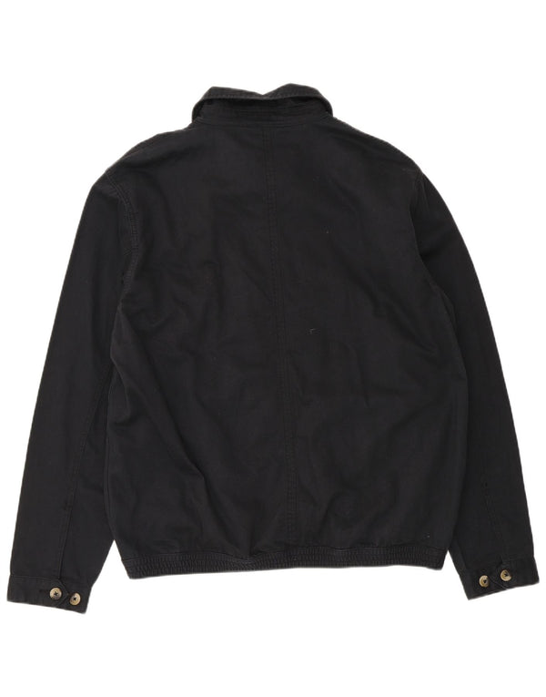 Marks & Spencer Mens Blue Harbour Bomber Jacket UK 40 Large Black Cotton