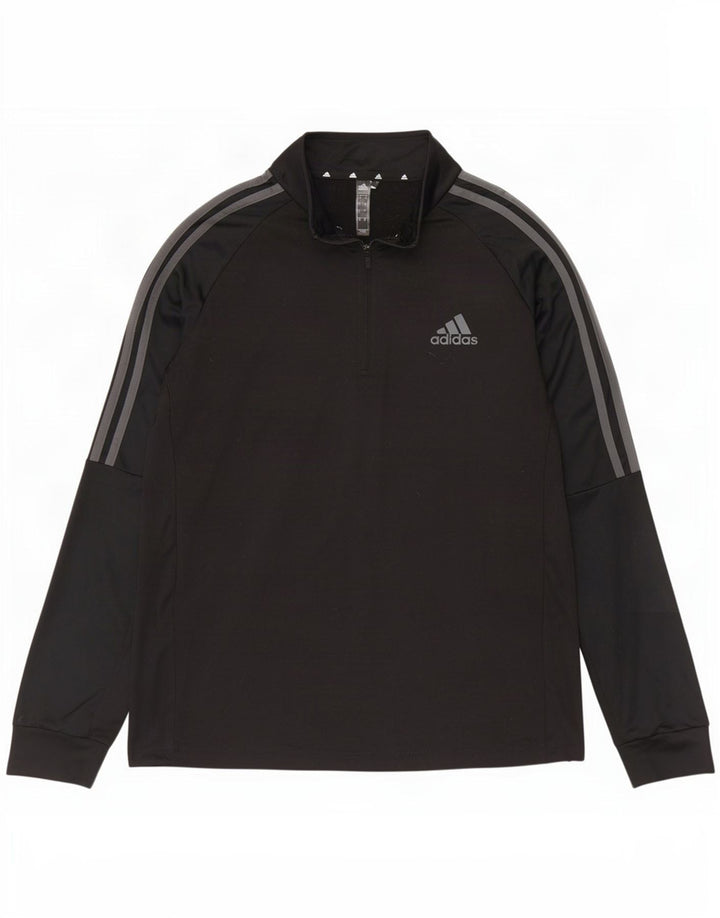 Adidas Mens Aeroready Zip Neck Pullover Tracksuit Top Large Black Polyester