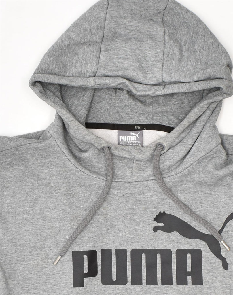 PUMA Mens Graphic Hoodie Jumper Large Grey Cotton | Vintage | Thrift | Second-Hand | Used Clothing | Messina Hembry 