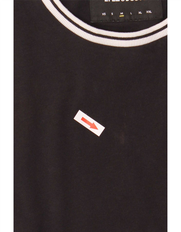 Lyle & Scott Mens T-Shirt Top Medium Black Colourblock Cotton