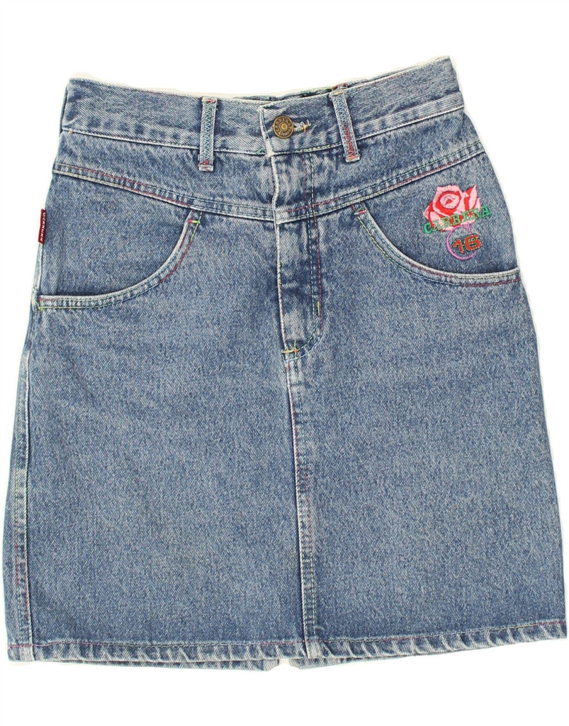 CARRERA Girls Denim Skirt 11-12 Years W24 Blue Cotton | Vintage Carrera | Thrift | Second-Hand Carrera | Used Clothing | Messina Hembry 