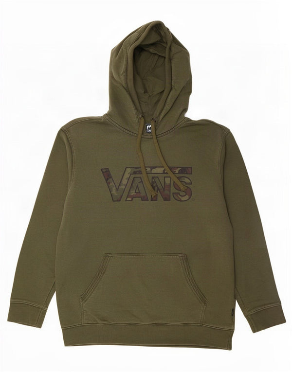Vans Mens Graphic Hoodie Jumper Medium Khaki Cotton