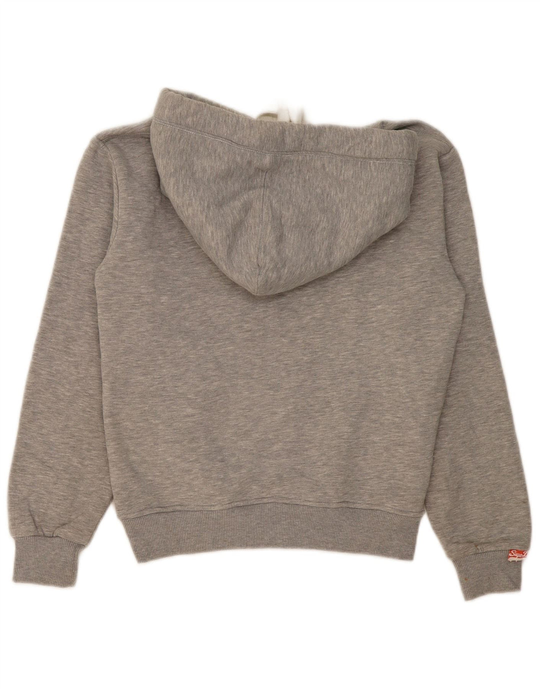 Superdry Womens Graphic Hoodie Jumper UK 16 Large Grey Polyester