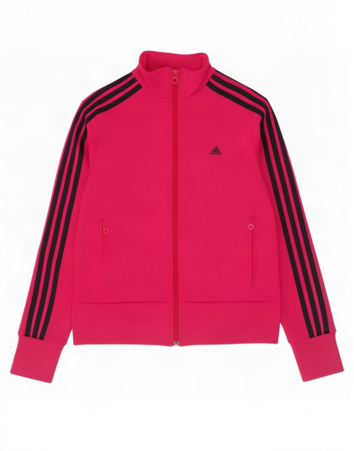 Adidas Womens Tracksuit Top Jacket UK 12 Medium Pink Polyester