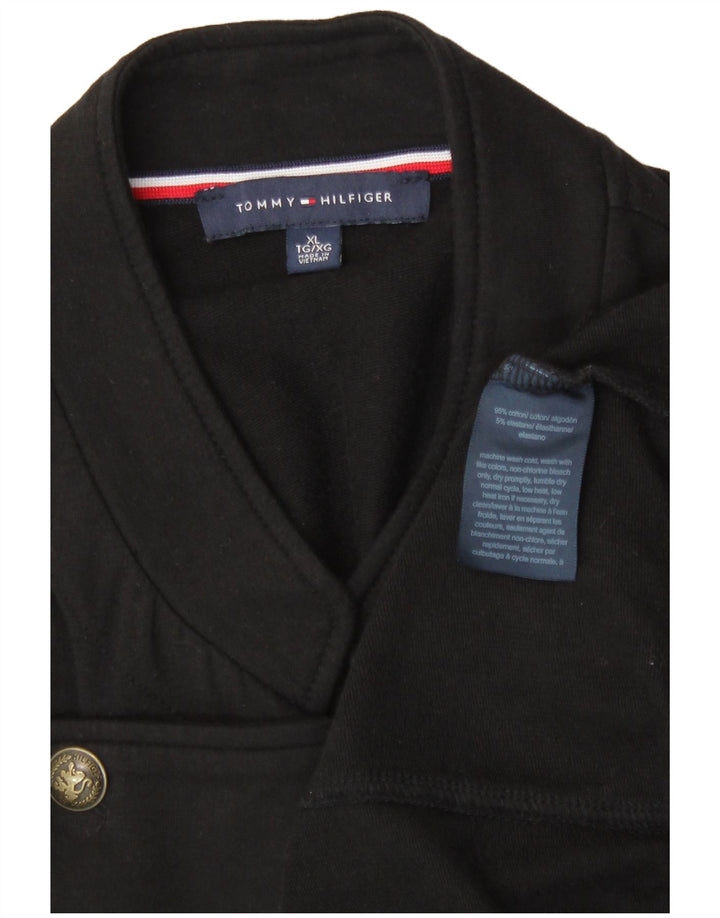Tommy Hilfiger Womens Cardigan Top UK 18 XL Black Cotton