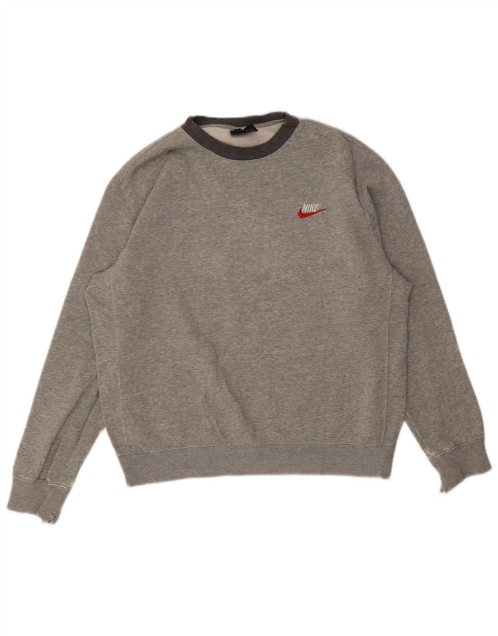 Nike Mens Sweatshirt Jumper Medium Grey Flecked Cotton