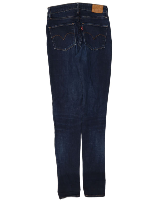 Levi's Womens 721 High Rise Skinny Jeans W27 L32 Navy Blue Cotton