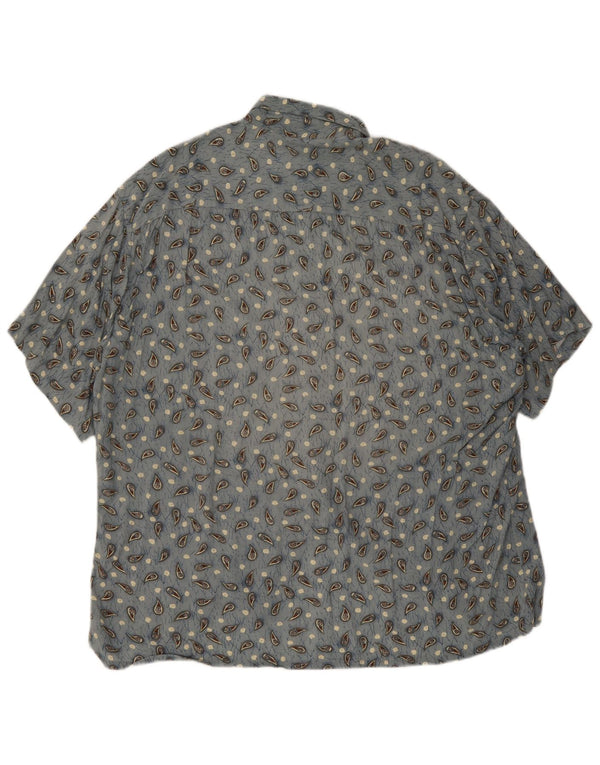 Pierre Cardin Mens Short Sleeve Shirt XL Blue Paisley Rayon