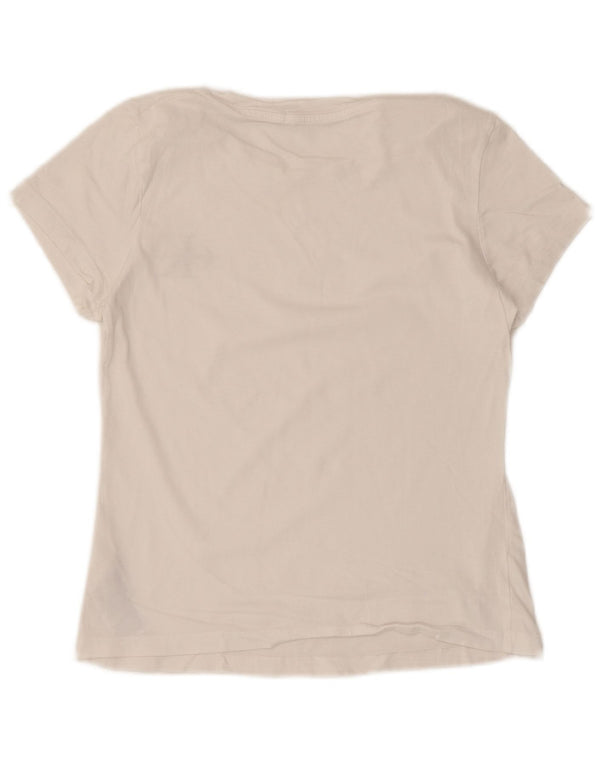 Calvin Klein Jeans Womens Graphic T-Shirt Top UK 10 Small White Cotton