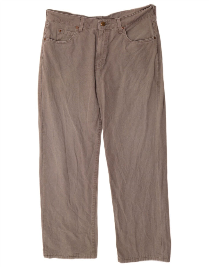 Lee Mens Straight Casual Trousers W34 L28 Grey Linen