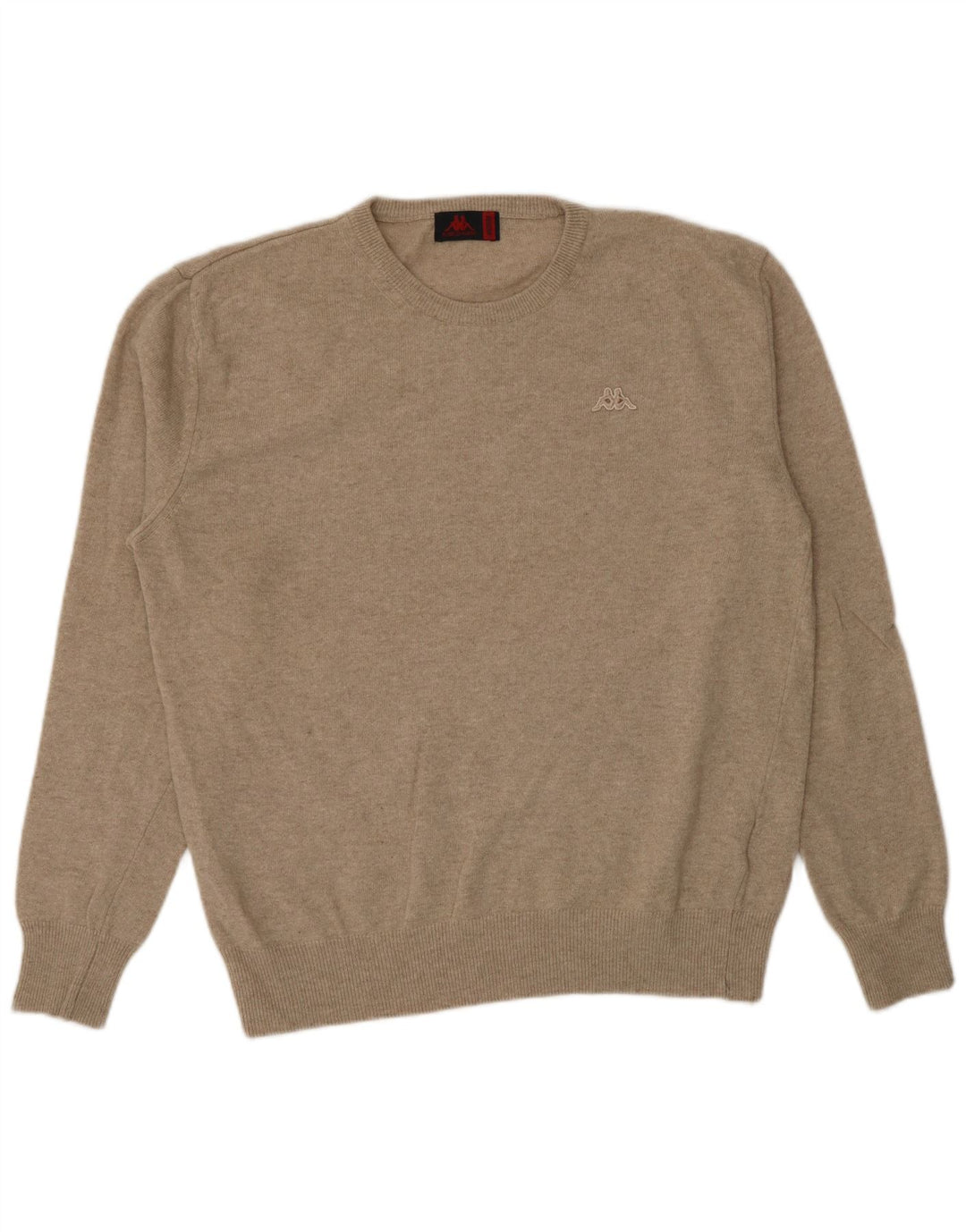 Kappa Mens Crew Neck Jumper Sweater Medium Beige Lambswool