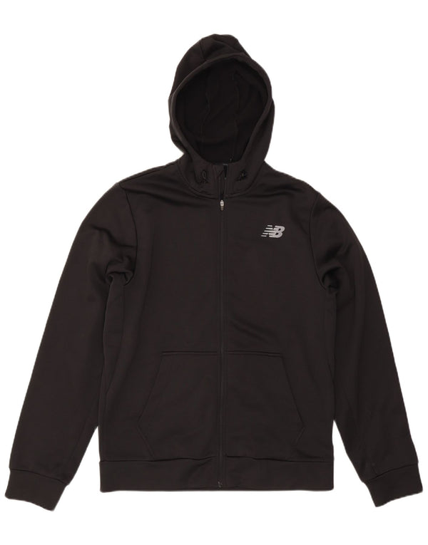 NEW BALANCE Mens Zip Hoodie Sweater Medium Black Polyester