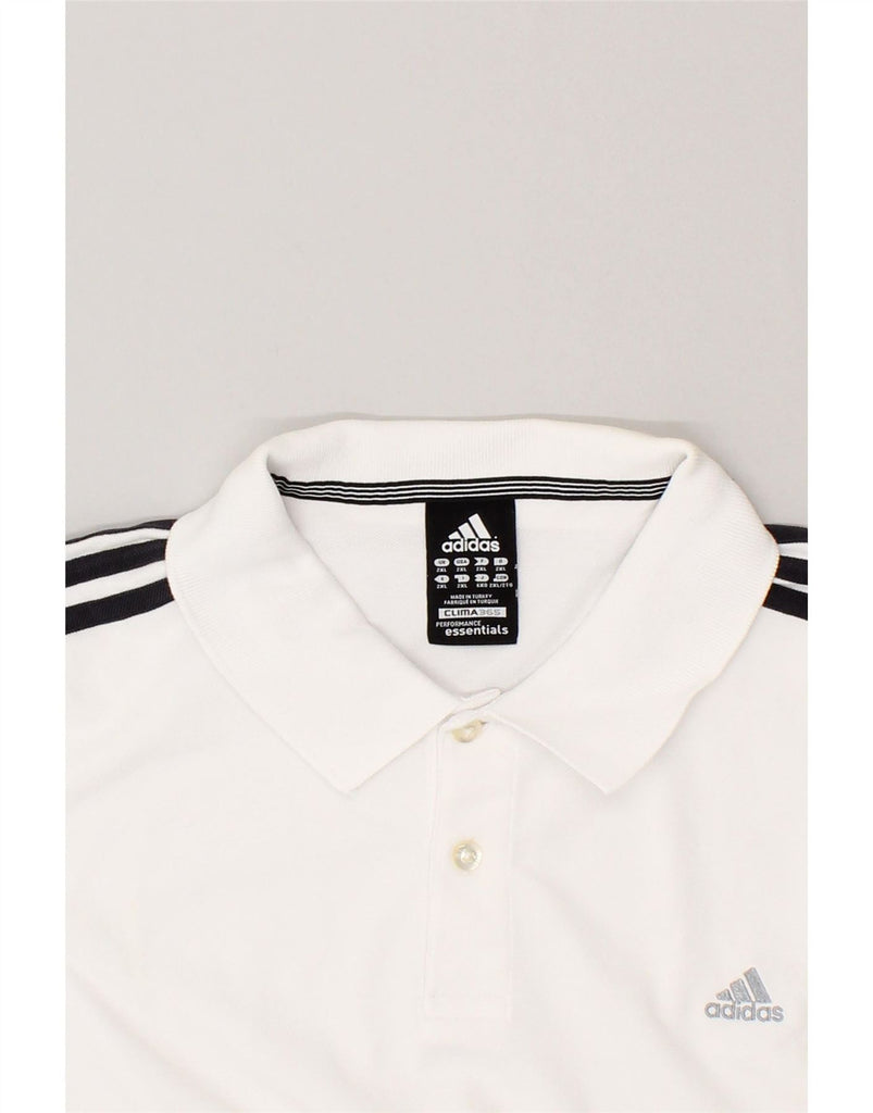 ADIDAS Mens Clima 365 Polo Shirt 2XL White Cotton Vintage Adidas and Second-Hand Adidas from Messina Hembry 