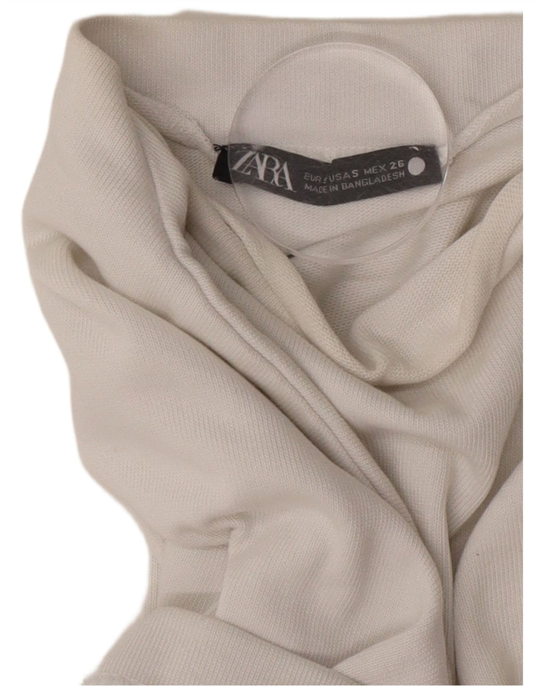 Zara Womens Oversized T-Shirt Top UK 10 Small White Cotton