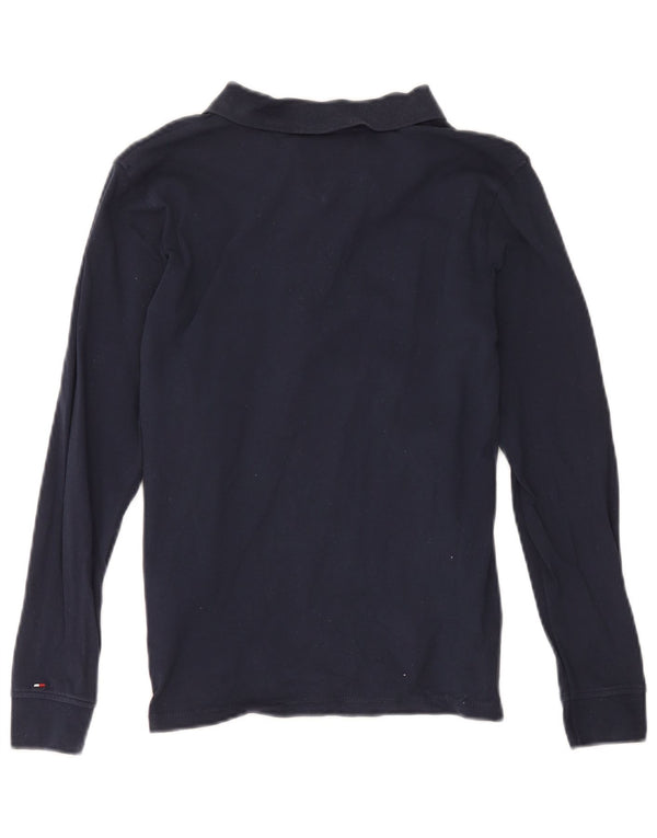 Tommy Hilfiger Boys Graphic Long Sleeve Polo Shirt 11-12 Years Navy Blue
