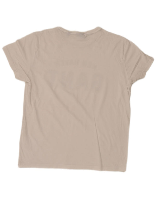 Gant Mens Graphic T-Shirt Top Large White Cotton