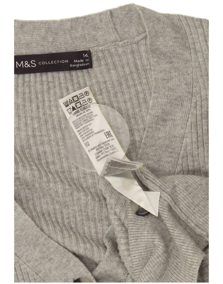 MARKS & SPENCER Girls Cardigan Sweater 13-14 Years Grey Viscose