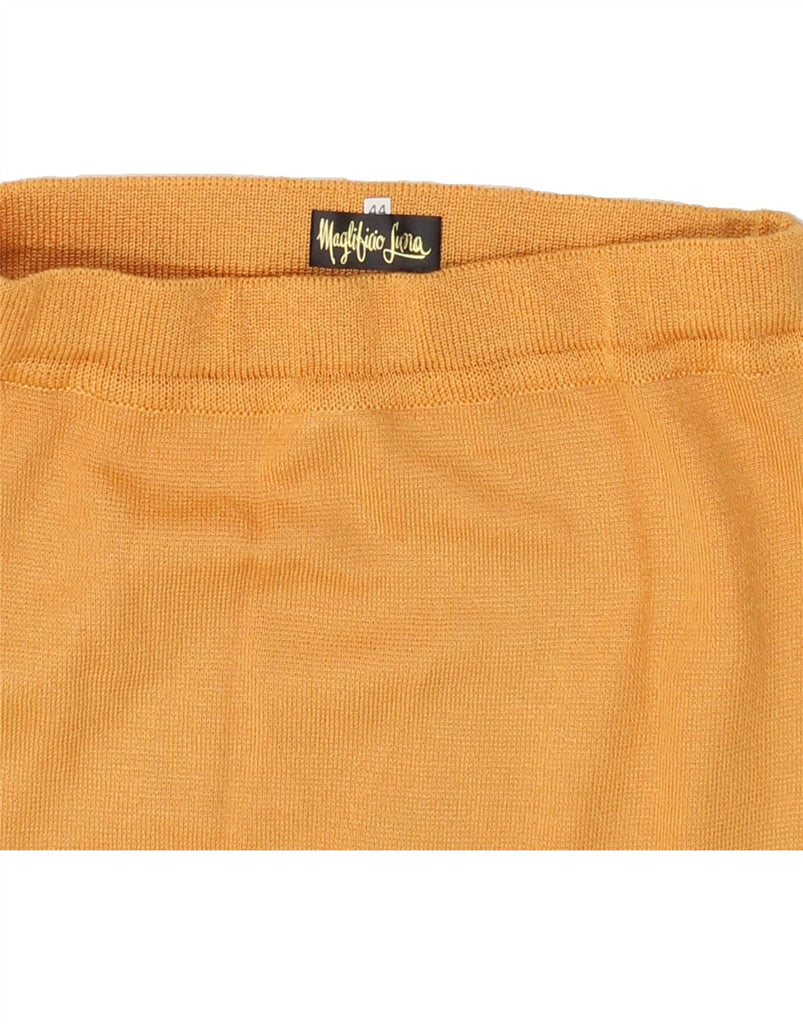 VINTAGE Womens Pencil Skirt IT 44 Medium W28 Yellow Viscose Vintage Vintage and Second-Hand Vintage from Messina Hembry 