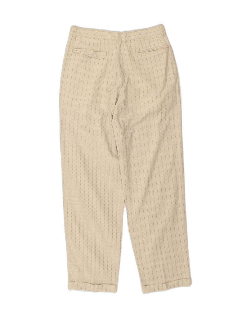 LEMON Mens Tapered Chino Trousers W36 L24 Beige Pinstripe Cotton | Vintage Lemon | Thrift | Second-Hand Lemon | Used Clothing | Messina Hembry 