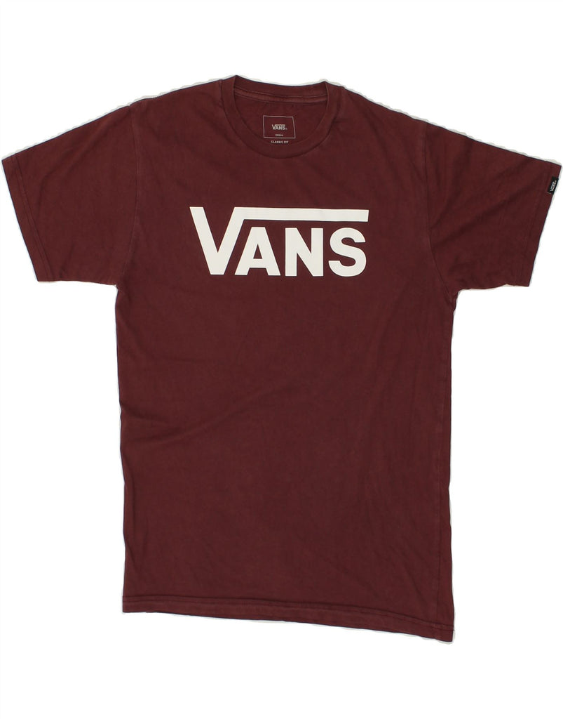 VANS Mens Classic Fit Graphic T-Shirt Top Small Burgundy Cotton | Vintage Vans | Thrift | Second-Hand Vans | Used Clothing | Messina Hembry 