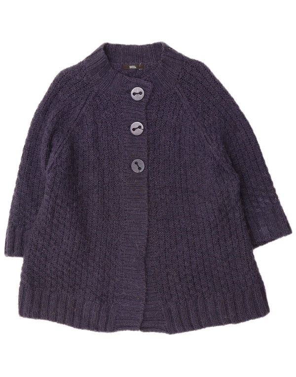 Marks & Spencer Womens 3/4 Sleeve Cardigan Sweater UK 22 3XL Navy Blue