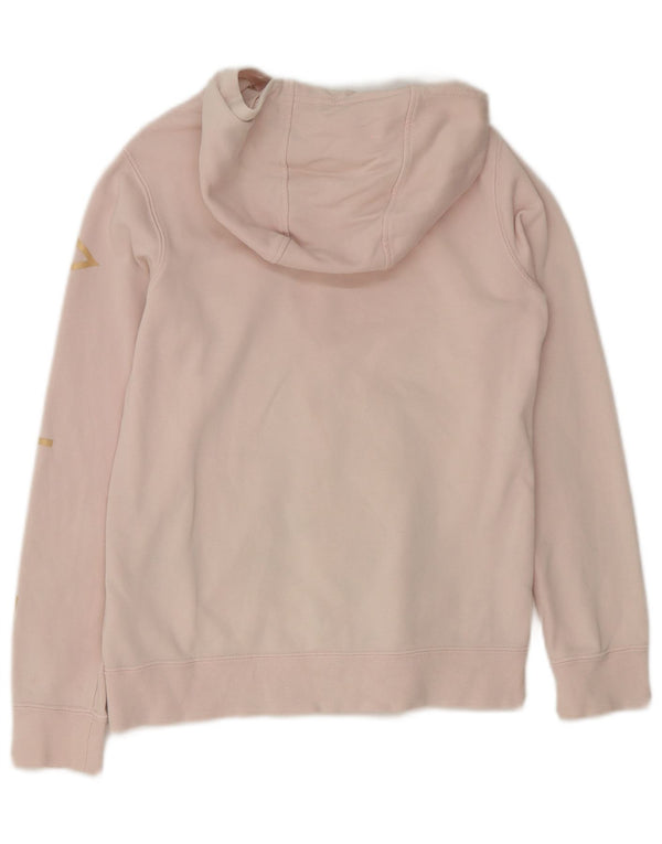 Nike Girls Graphic Zip Hoodie Sweater 12-13 Years Large Pink Cotton
