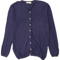 Zara Womens Cardigan Sweater UK 14 Medium Navy Blue Cotton