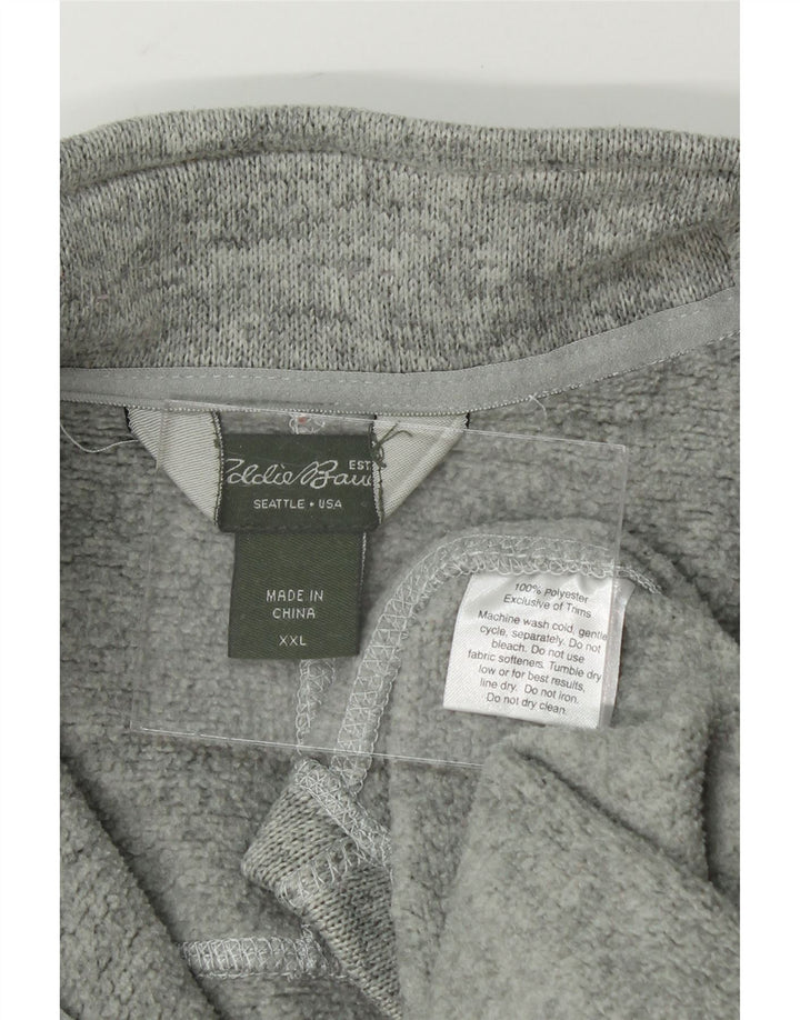EDDIE BAUER Mens Zip Neck Sweatshirt Jumper 2XL Grey Polyester Vintage Eddie Bauer and Second-Hand Eddie Bauer from Messina Hembry 