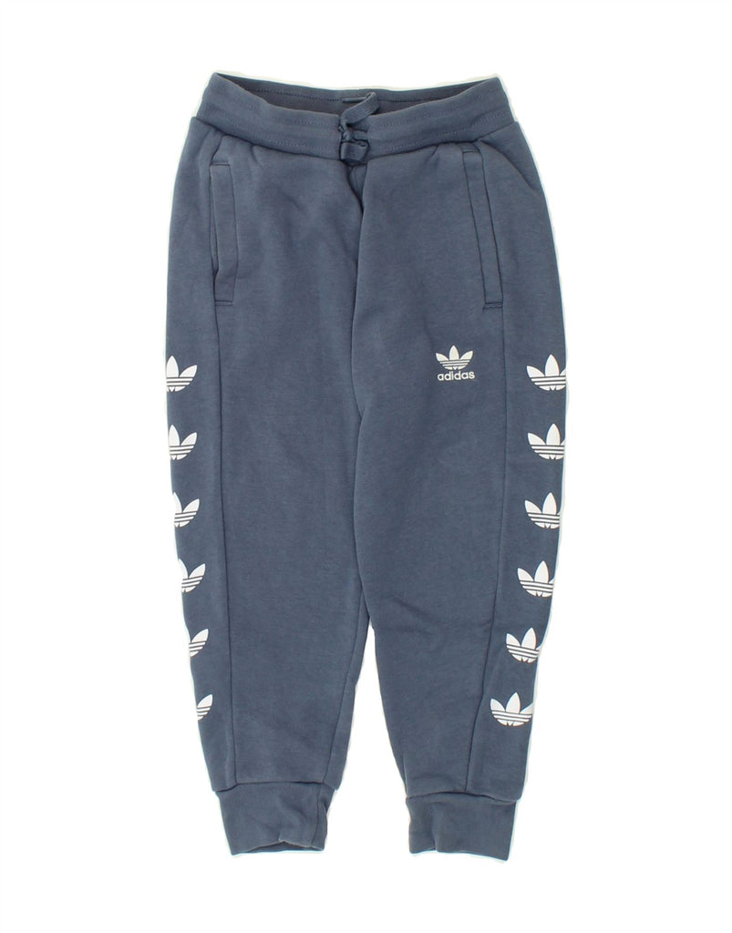 ADIDAS Boys Graphic Tracksuit Trousers Joggers 4-5 Years Blue Cotton | Vintage Adidas | Thrift | Second-Hand Adidas | Used Clothing | Messina Hembry 