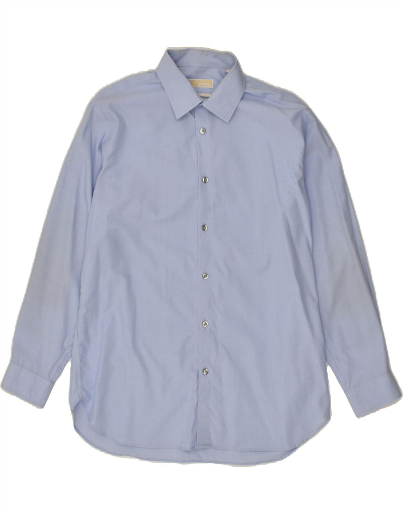 MICHAEL KORS Mens NON - IRON Slim Fit Shirt Size 16 1/2 Large Blue | Vintage Michael Kors | Thrift | Second-Hand Michael Kors | Used Clothing | Messina Hembry 