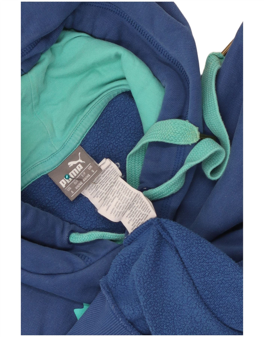 Puma Mens Graphic Hoodie Jumper Small Blue Cotton